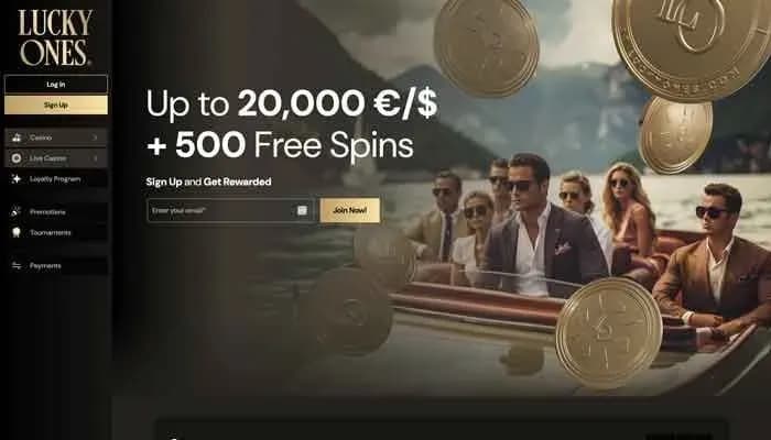Lucky Ones Casino website screenshot
