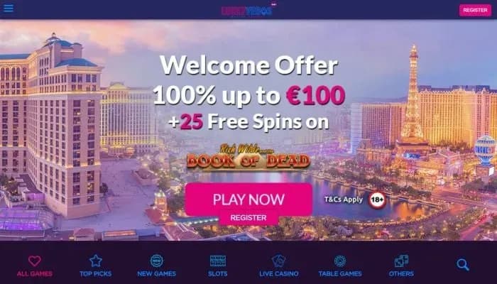 Lucky Vegas Casino website screenshot