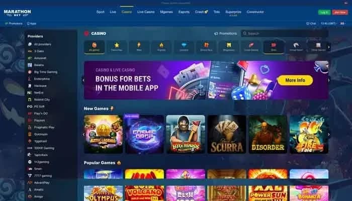 Marathonbet Casino website screenshot