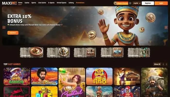 Maxibet Casino website screenshot