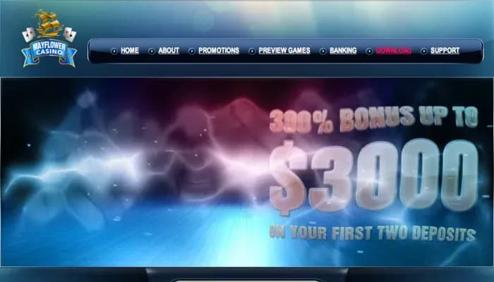Mayflower Casino website screenshot