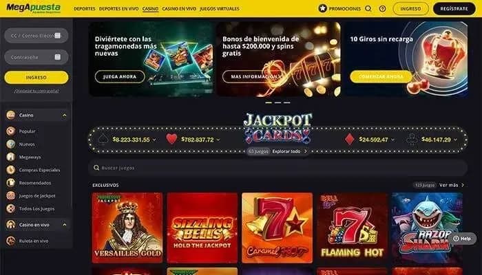 Megapuesta Casino website screenshot