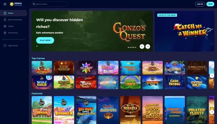 Merkur Casino website screenshot