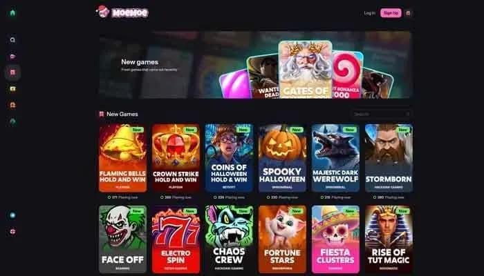 MoeMoe Casino website screenshot