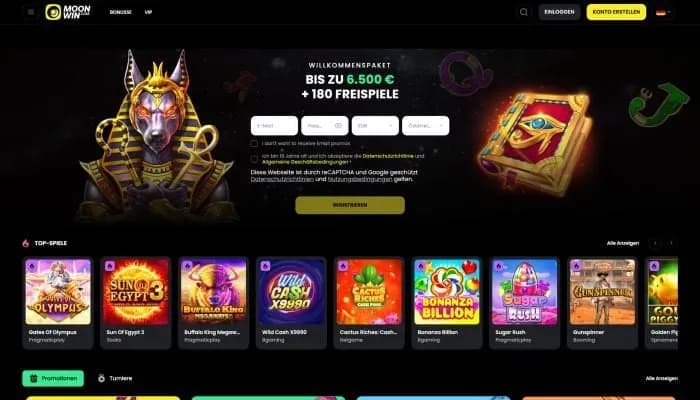 Moonwin Casino website screenshot