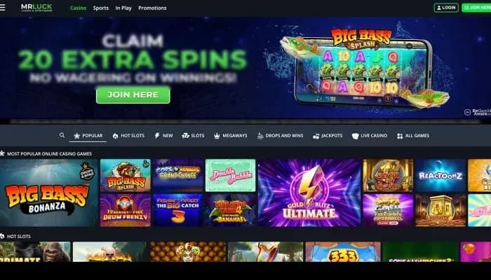 MrLuck Casino website screenshot