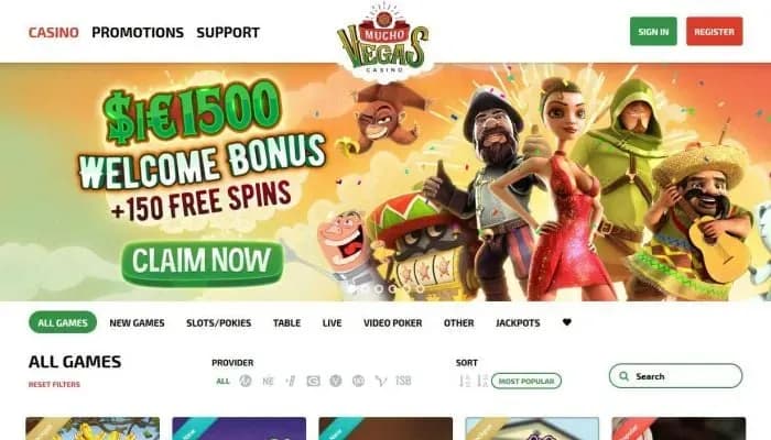 Mucho Vegas Casino website screenshot
