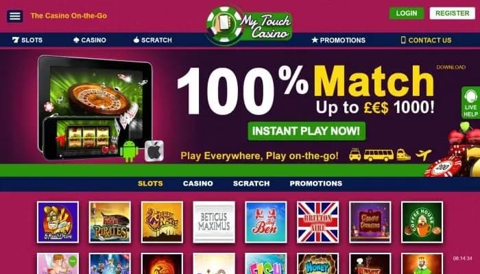 My Touch Casino website screenshot