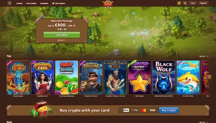 MyEmpire Casino website screenshot