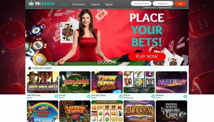 MyJackpotCasino website screenshot