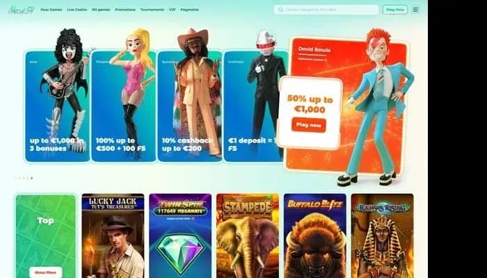 Neon54 Casino website screenshot
