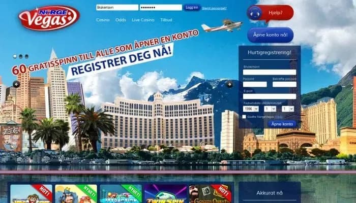 Norge Vegas Casino website screenshot