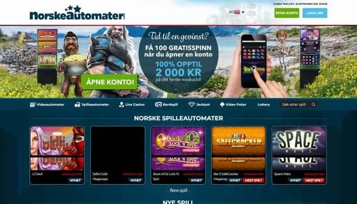 NorskeAutomater website screenshot
