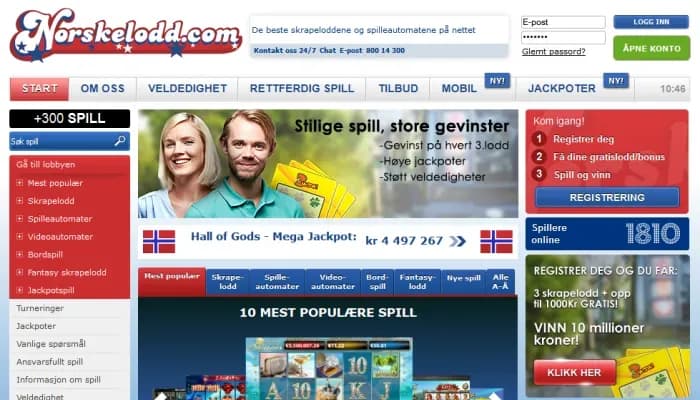 Norskelodd Casino website screenshot