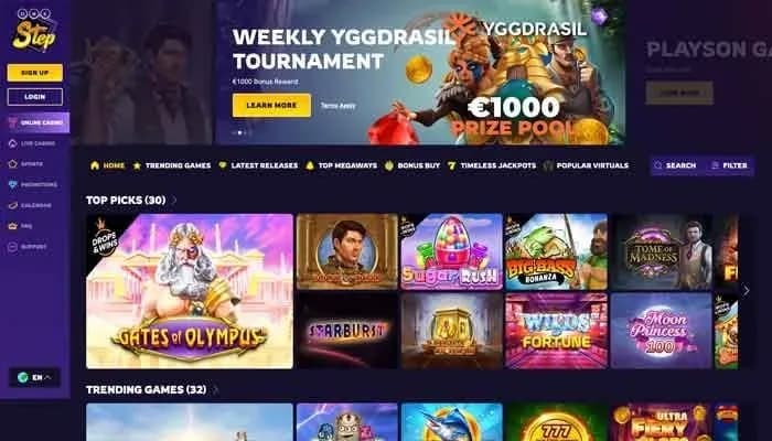Onestep Casino website screenshot