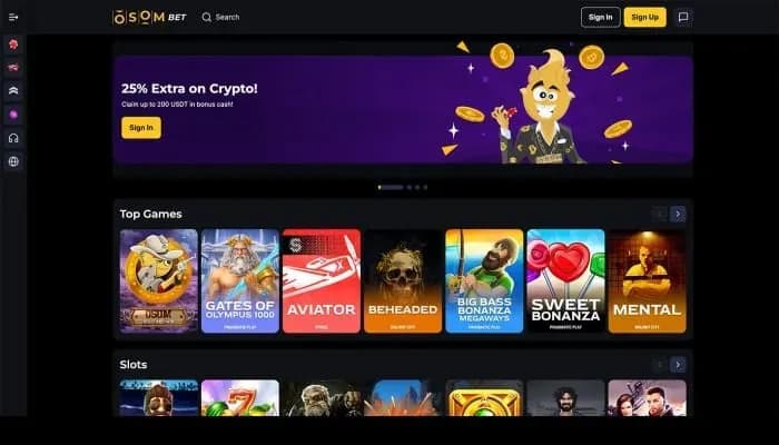 Osombet Casino website screenshot