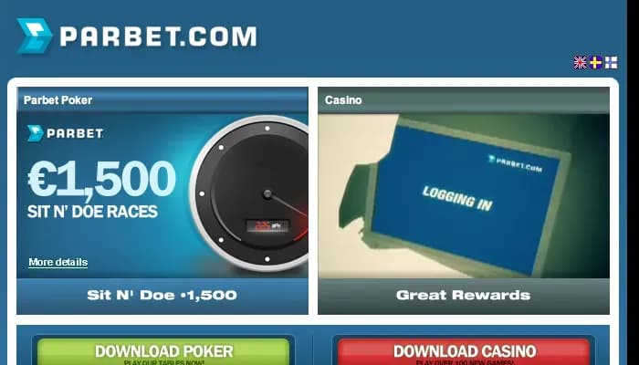 Parbet Casino website screenshot