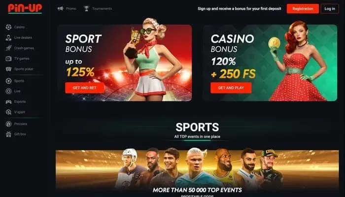 Pin-up Casino website screenshot