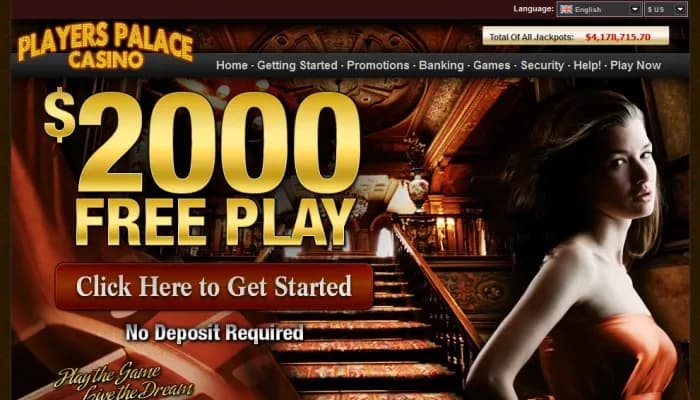 Players Palace Casino website screenshot