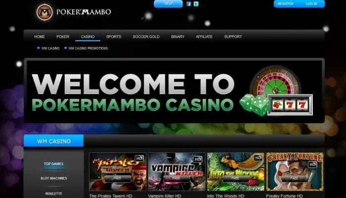 Pokermambo Casino website screenshot