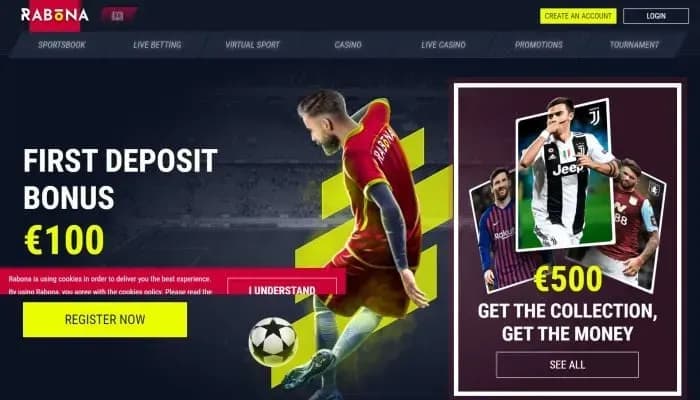 Rabona Casino website screenshot