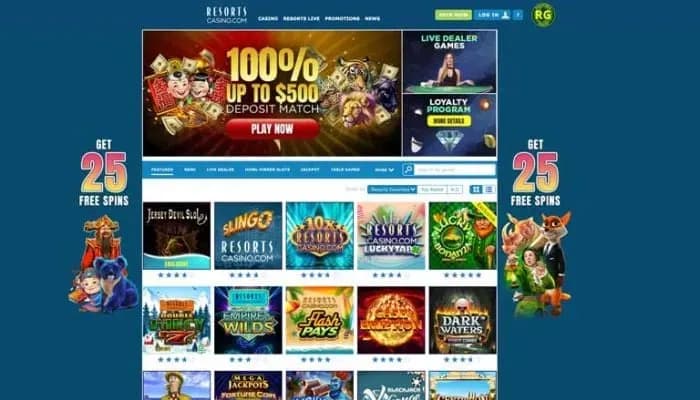 Resorts Casino USA website screenshot