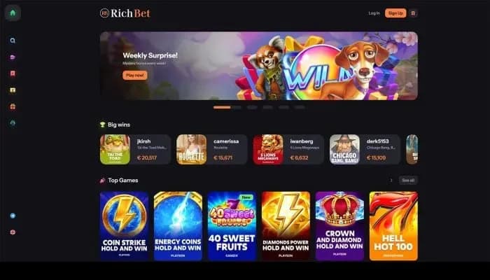 RichBet Casino website screenshot