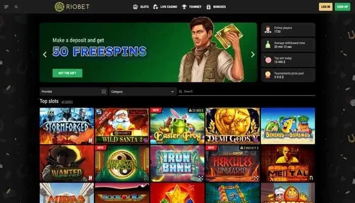 RioBet Casino website screenshot