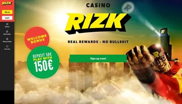 Rizk Casino website screenshot