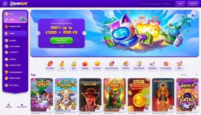 RoboCat Casino website screenshot