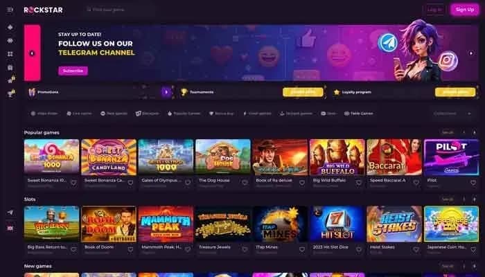 Rockstar Casino website screenshot