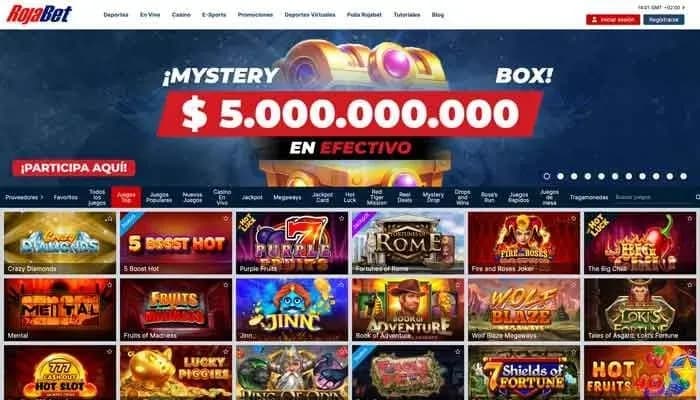 Rojabet Casino website screenshot