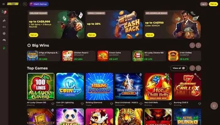 Roulettino Casino website screenshot