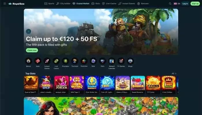 RoyalSea Casino website screenshot