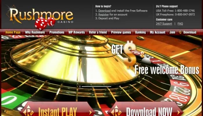 Rushmore Casino website screenshot