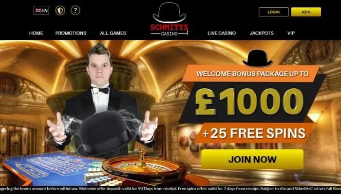 Schmitts Casino website screenshot