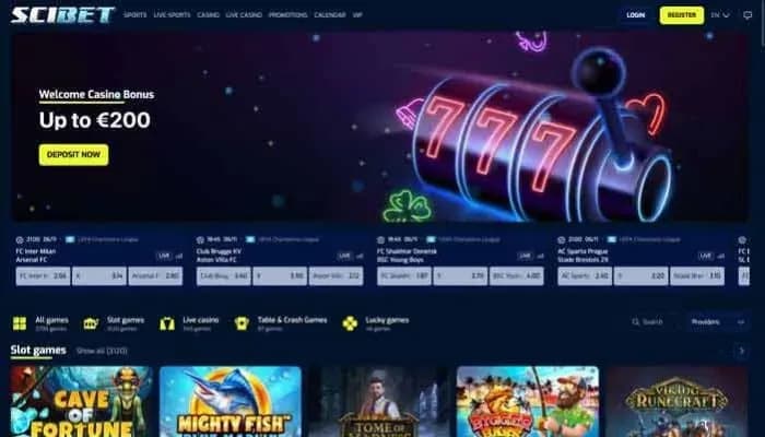 Scibet Casino website screenshot
