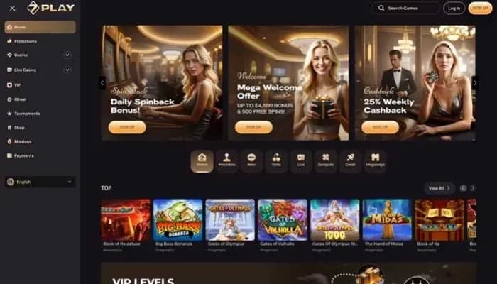 Sevenplay Casino website screenshot