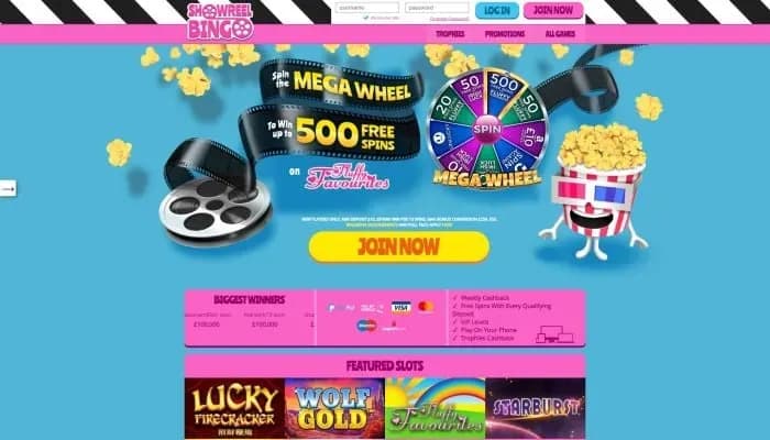 ShowReel Bingo Casino website screenshot