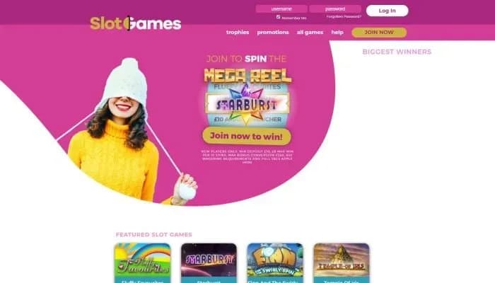 Slot Games Casino website screenshot