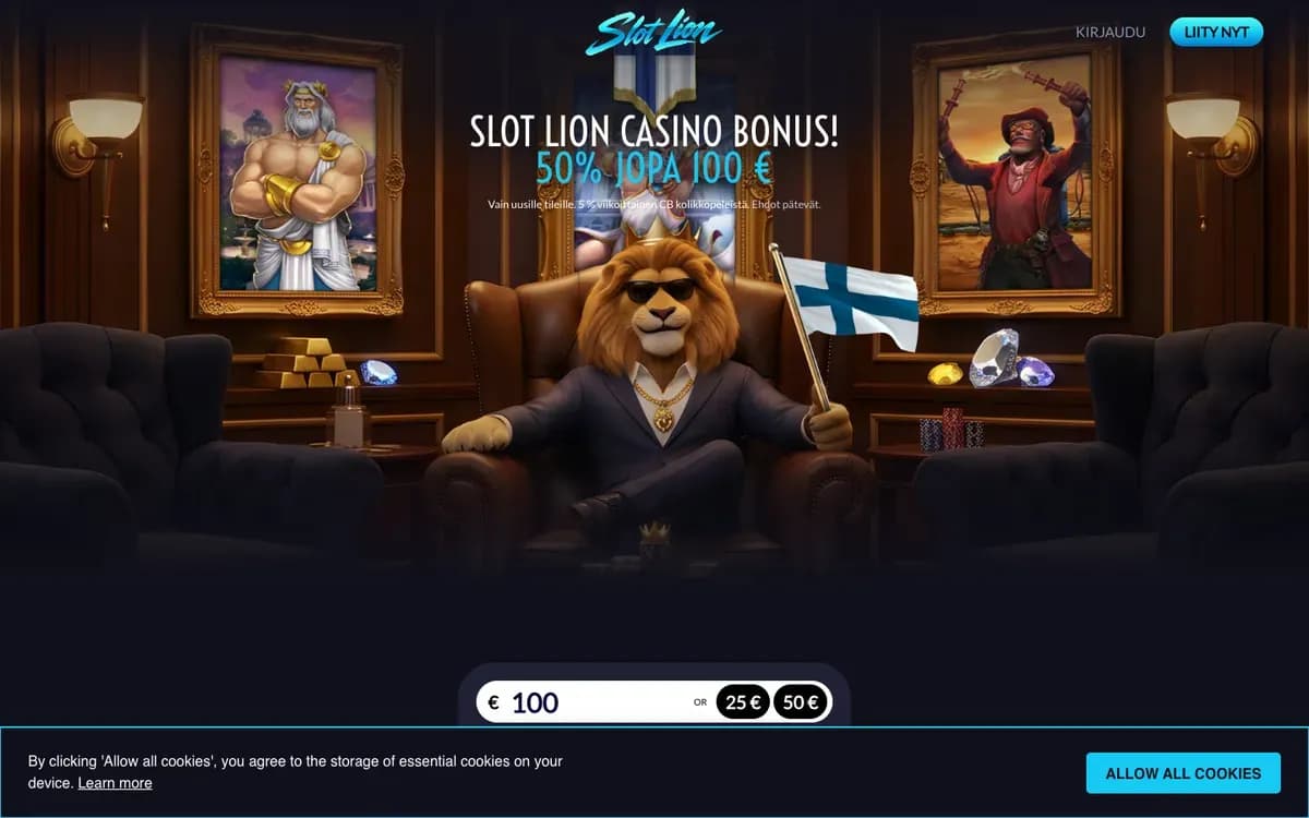 Slot Lion Casino website screenshot