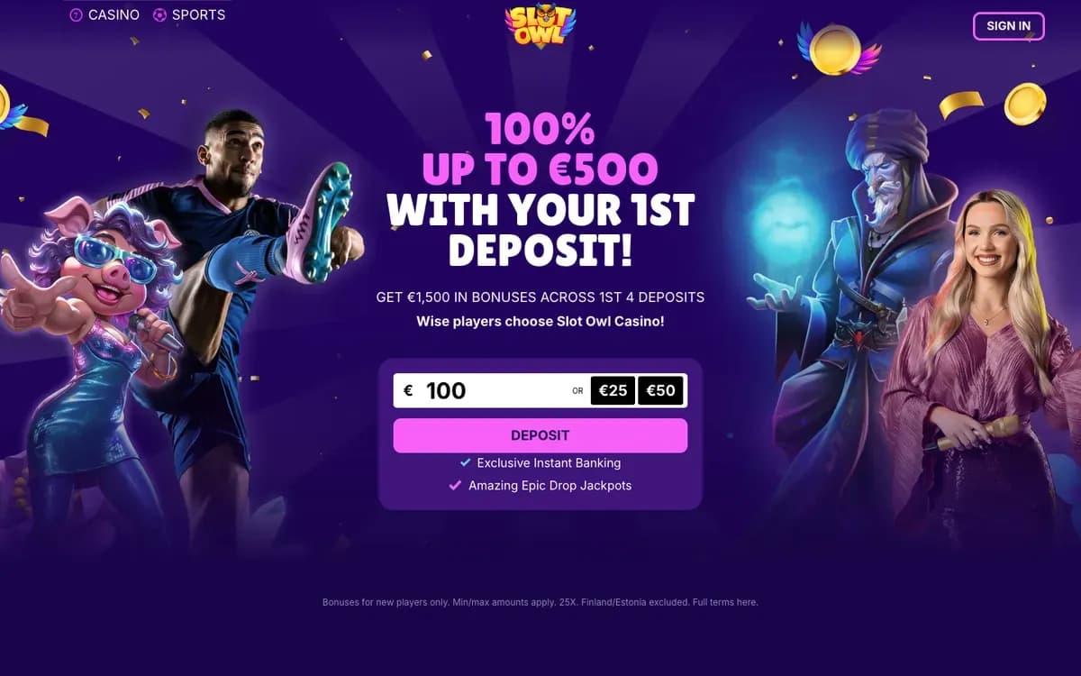 Slot Owl Casino website screenshot
