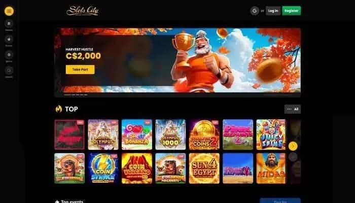 Slots City Casino website screenshot
