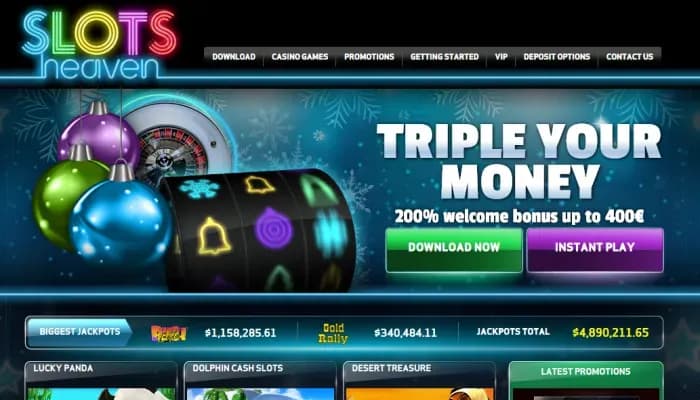 Slots Heaven Casino website screenshot