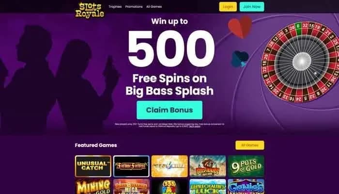 Slots Royale Casino website screenshot