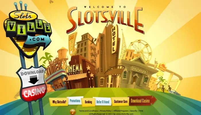 Slotsville Casino website screenshot