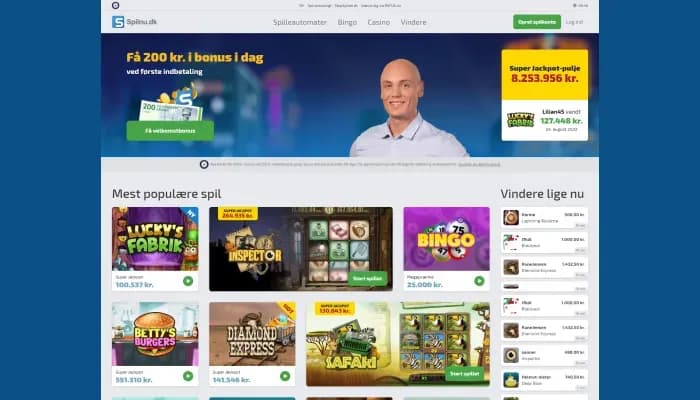 Spilnu Casino website screenshot