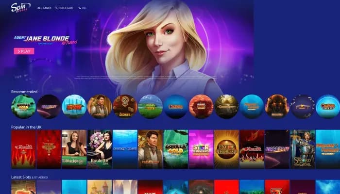 Spin Vegas Casino website screenshot