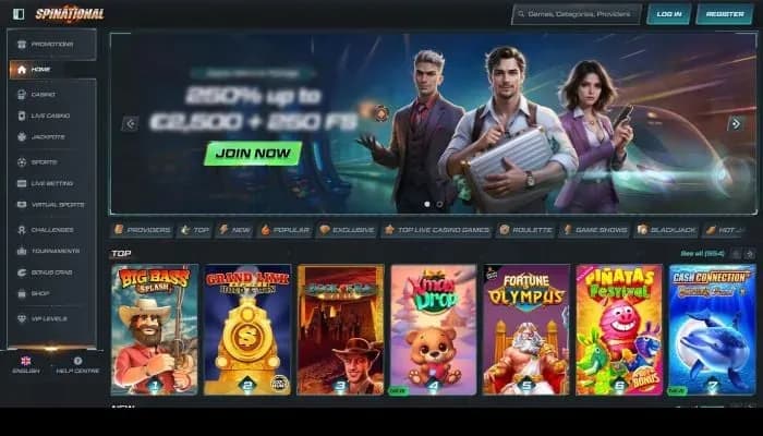 Spinational Casino website screenshot