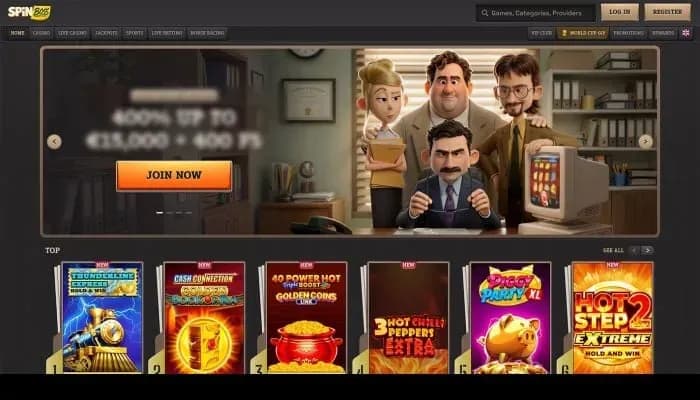 SpinBoss Casino website screenshot